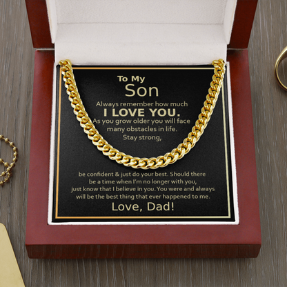 To My Son, I Love You, Cuban Link Chain Necklace - TGV