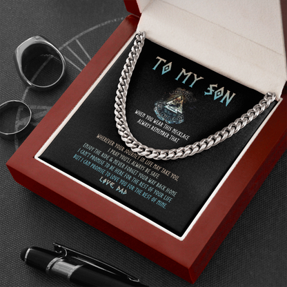 To My Son - I Pray You'll Always Be Safe - Cuban Link Chain Necklace - TGV