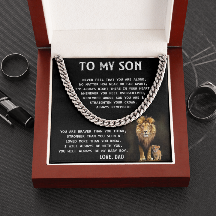To My Son - Loved More Than You Know - Cuban Link Chain Necklace - TGV