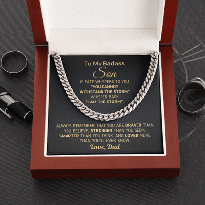 To My Son - Loved More Than You'll Ever Know - Cuban Link Chain Necklace - TGV