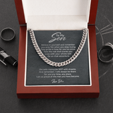 To My Son Necklace Gift - Take pride in how far you've come Take the risk that scares you Love with your whole self Cuban Link Chain Necklace From Mom, Dad 028D - TGV