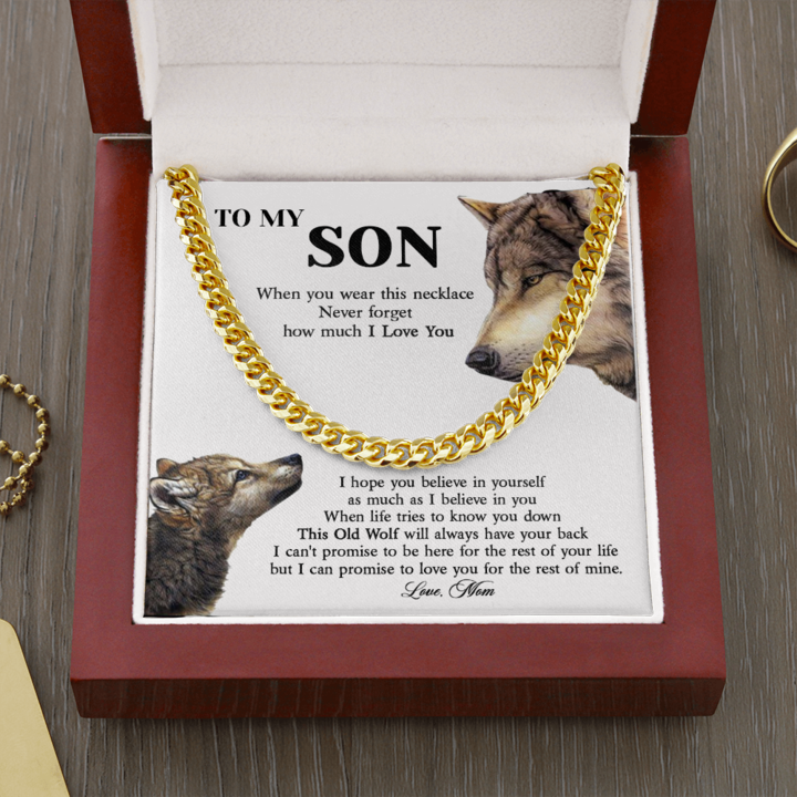 To My Son Necklace - Never Forget How Much I Love You - Cuban Link Chain Necklace - TGV