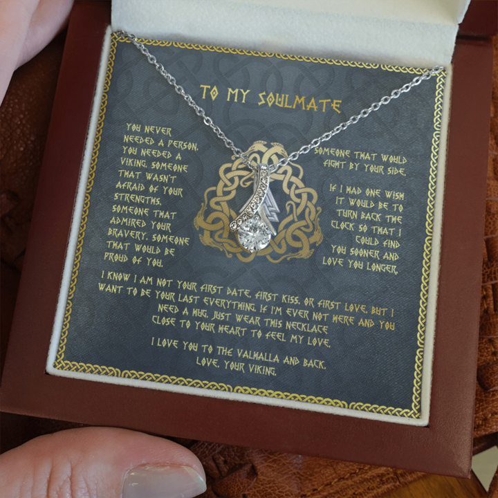 To My Soulmate Necklace - I Love You To The Vahalla And Back Love, You Viking - Alluring Necklace - TGV