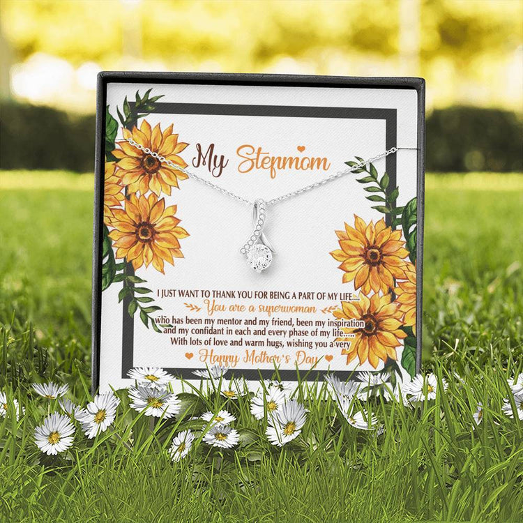 To My Step Mom Necklace I just want to thank you for being a part of my life Alluring Beauty Necklace XL045K - TGV
