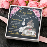 To My Wife Necklace Gift - I married you because I can't live without you Destiny made us a Couple Love Knot Necklace Alluring Beauty Necklace, Cross Dancing Necklace, Sunflower Necklace 347H - TGV