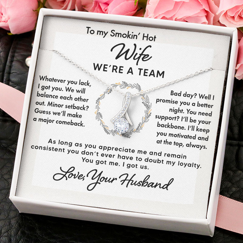 To My Wife Soulmate Girlfriend Necklace Gift - You got me and I got us - Custom Love Knot Necklace, Alluring Beauty, Sunflower Necklace Gift 003E - TGV