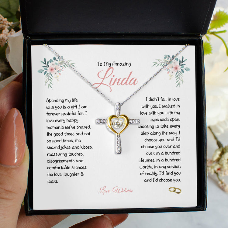 To My Wife, Soulmate Necklace Gift spending my life with you is a gift i am forever grateful for - Love Knot, Alluring Beauty, Sunflower, Turtle Necklace Girlfriend Gift - 364A - TGV