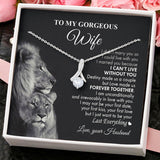 To my Wife Soulmate Necklace - Couple Lion I can't live without you Love Knot, Alluring Beauty, Sunflower Necklace 361D - TGV