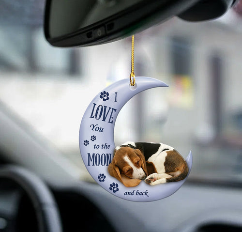 Basset Hound Moon Back Basset Hound Lover Dog Moms Two Sided Ornament