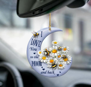 Bee Moon Back Bee Lover Two Sided Ornament