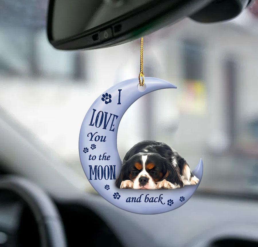 Cavalier King Charles Spaniel Moon Back Spaniel Lover Dog Mom Two Sided Ornament