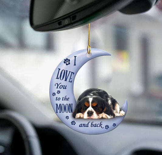 Cavalier King Charles Spaniel Moon Back Spaniel Lover Dog Mom Two Sided Ornament