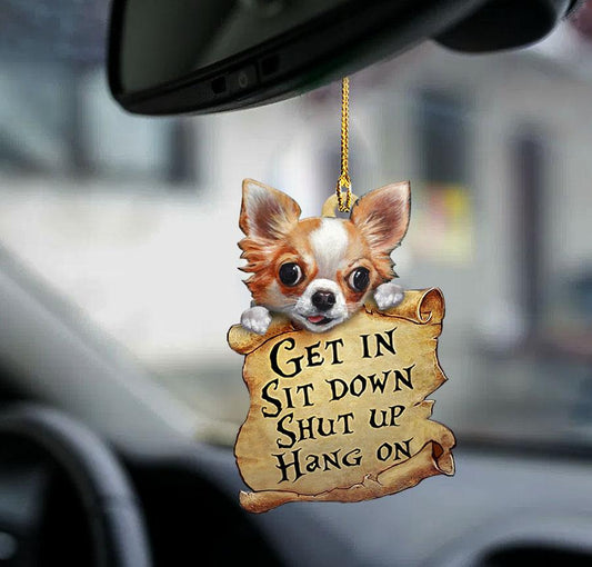 Godmerch- Ornaments- Chihuahua get in dog lover two sided ornament, Dog Ornaments, Car Ornaments