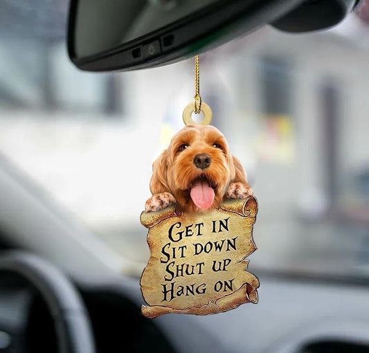 Godmerch- Ornaments- Cockapoo get in two sided ornament, Dog Ornaments, Car Ornaments