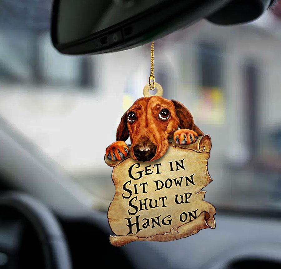 Godmerch- Ornaments- Dachshund get in doxie lover two sided ornament, Dog Ornaments, Car Ornaments