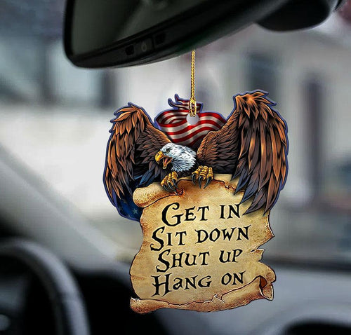 Eagle Get In Bird Lovers Two Sided Ornament, Eagle Car Hanging Mirror Ornaments
