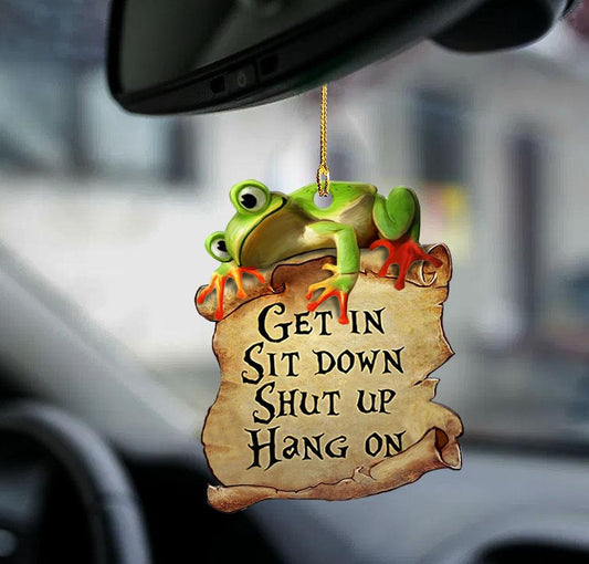 Godmerch- Ornaments- Frog get in frog lover two sided ornament, Dog Ornaments, Car Ornaments