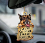 Godmerch- Ornaments- German shepherd get in dog moms two sided ornament, Dog Ornaments, Car Ornaments