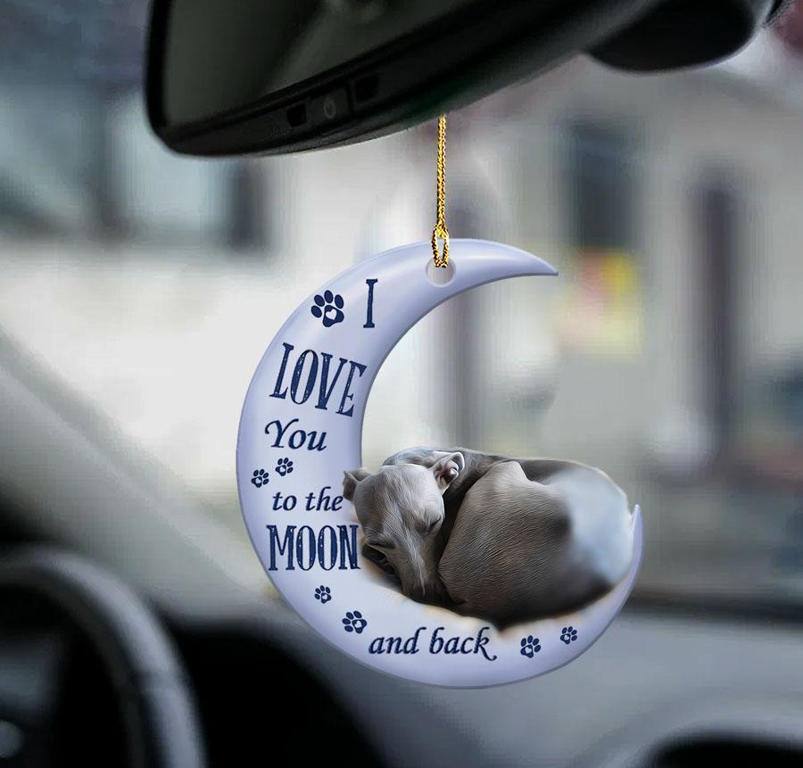 Greyhound Moon Back Greyhound Lover Dog Moms Two Sided Ornament