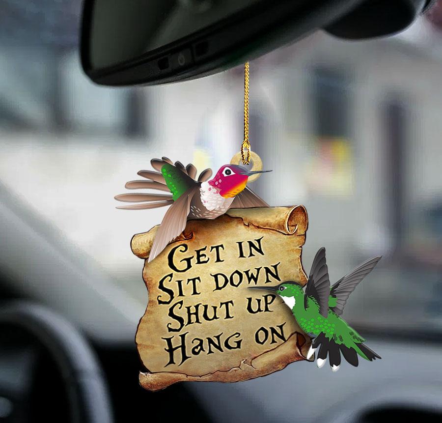 Godmerch- Ornaments- Hummingbird get in hummingbird lover two sided ornament, Dog Ornaments, Car Ornaments