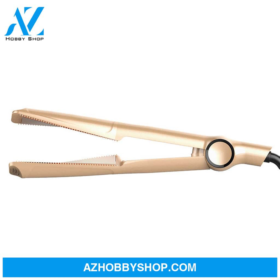 2 In1 Professional Hair Straightener Crimper Dry/wet Straightening Curling Comb Gold / Us