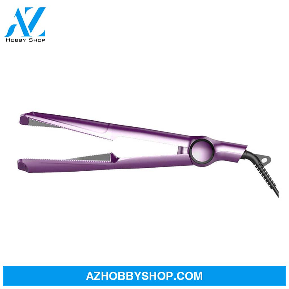 2 In1 Professional Hair Straightener Crimper Dry/wet Straightening Curling Comb Purple / Uk