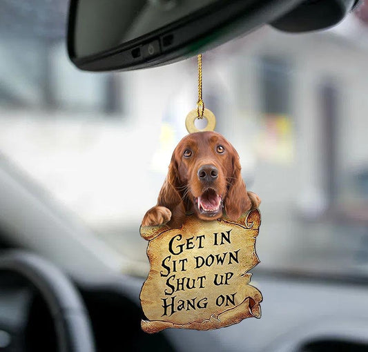 Godmerch- Ornaments- Irish Setter get in two sided ornament, Dog Ornaments, Car Ornaments