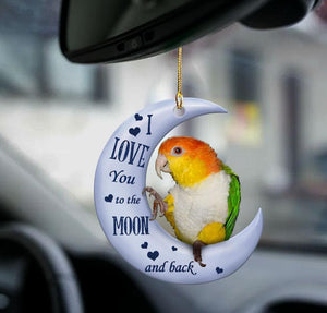 Caique moon back gift for bird lover two sided ornament