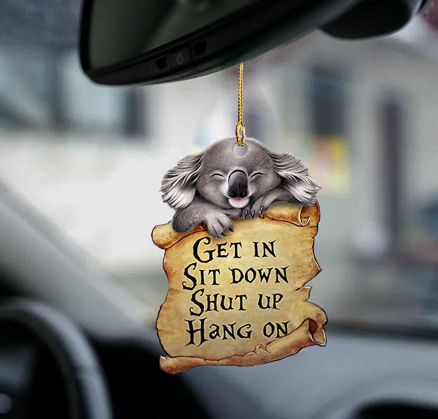 Godmerch- Ornaments- Koala get in koala lover two sided ornament, Dog Ornaments, Car Ornaments