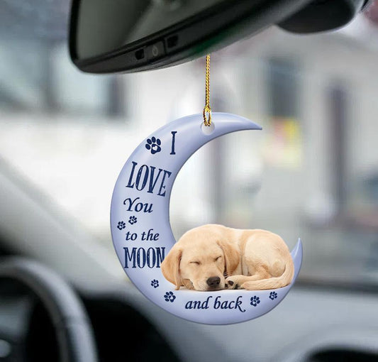 Labrador Retriever Moon Back Lab Lover Dog Moms Two Sided Ornament