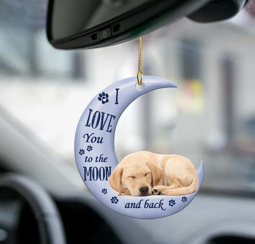 Labrador Retriever Moon Back Lab Lover Dog Moms Two Sided Ornament