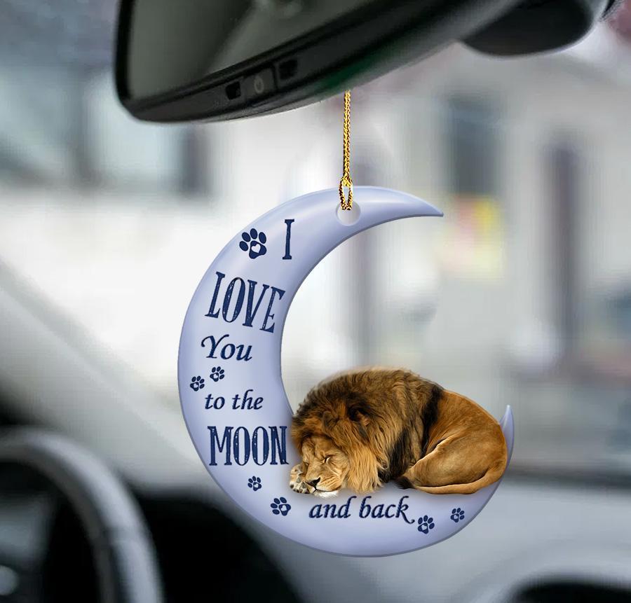 Lion Moon Back Lion Lover Two Sided Ornament
