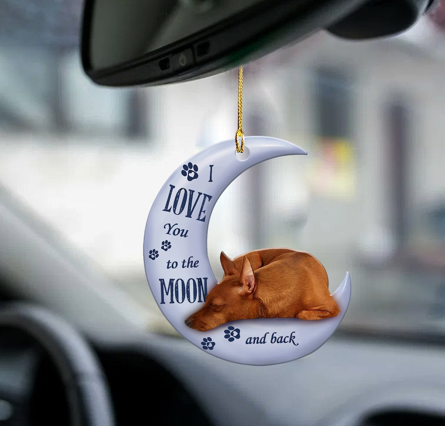 Miniature Pinscher Moon Back Miniature Pinscher Lover Dog Moms Two Sided Ornament