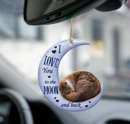 Otter Moon Back Otter Lover Two Sided Ornament