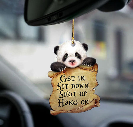 Godmerch- Ornaments- Panda get in panda lover two sided ornament, Dog Ornaments, Car Ornaments