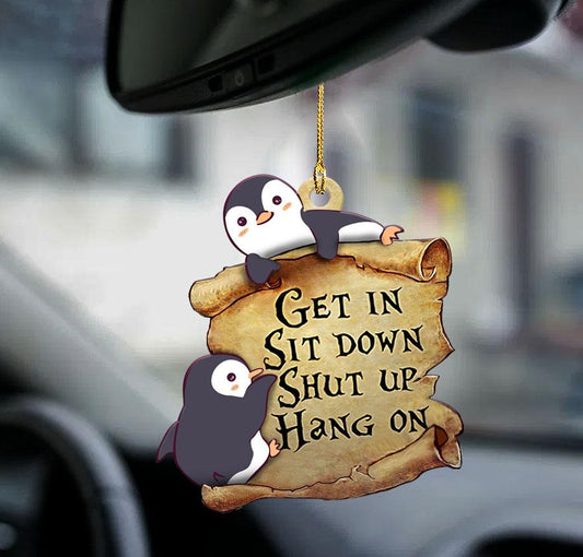 Godmerch- Ornaments- Penguin get in penguin lover two sided ornament, Dog Ornaments, Car Ornaments