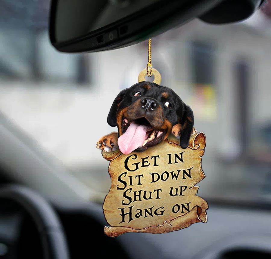 Godmerch- Ornaments- Rottweiler get in rottweiler lover two sided ornament, Dog Ornaments, Car Ornaments