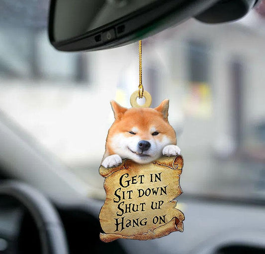 Shiba Inu Get In Two Sided Ornament, Dog Ornament Interior Car
