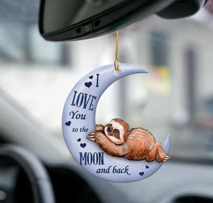 Sloth Moon Back Sloth Lover Two Sided Ornament