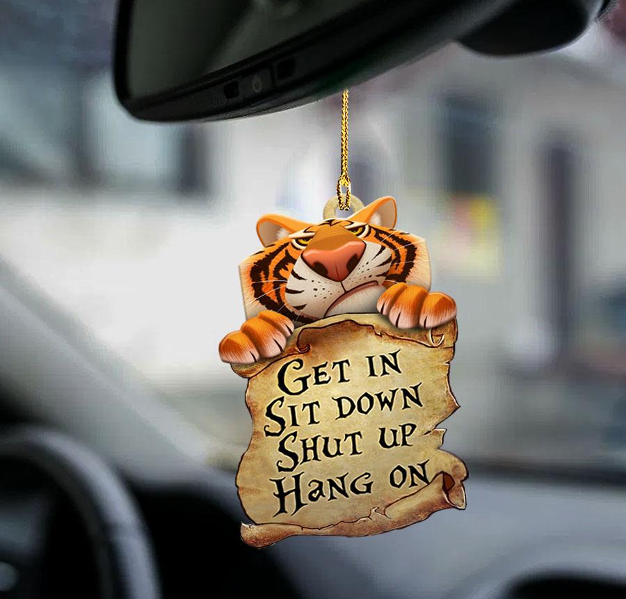 Godmerch- Ornaments- Tiger get in tiger lover two sided ornament, Dog Ornaments, Car Ornaments