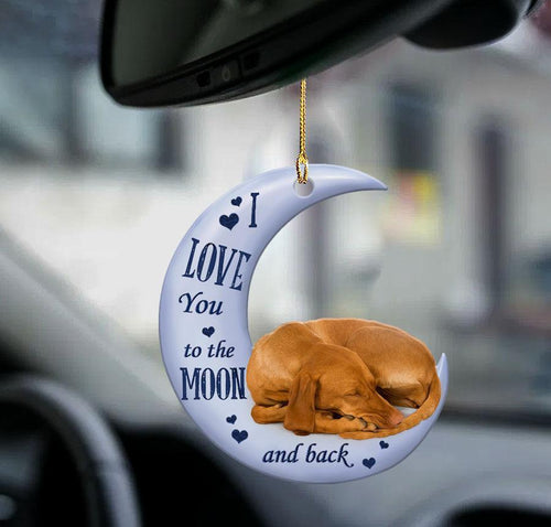 Vizsla Moon Back Vizsla Lover Dog Moms Two Sided Ornament