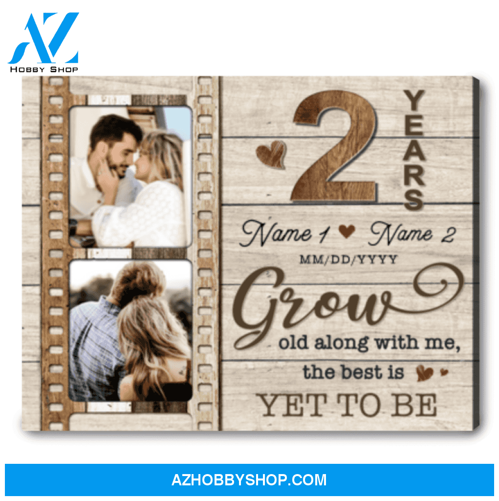 2 Year Anniversary Gift For Couple Personalized Anniversary Canvas