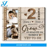 2 Year Anniversary Gift For Couple Personalized Anniversary Canvas