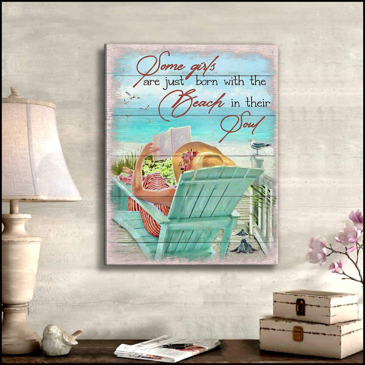 Some Girls Are Just Born With The Beach In Their Soul Canvas Wall Art