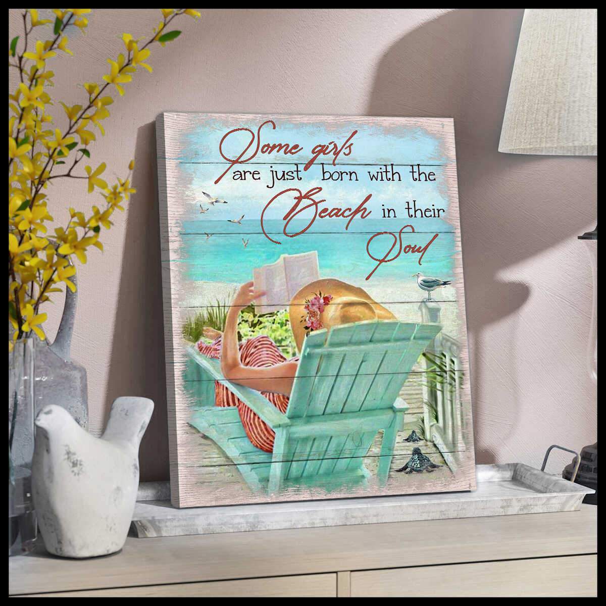 Some Girls Are Just Born With The Beach In Their Soul Canvas Wall Art