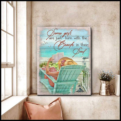 Some Girls Are Just Born With The Beach In Their Soul Canvas Wall Art