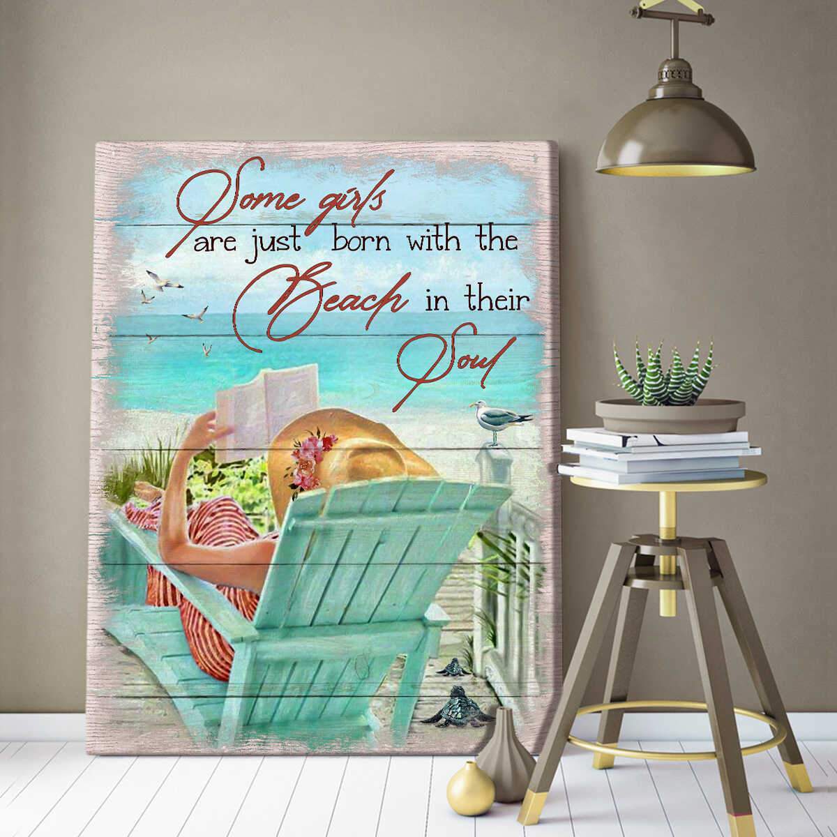Some Girls Are Just Born With The Beach In Their Soul Canvas Wall Art