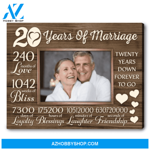 20th Anniversary Gift Ideas For Couple Husband 20th Anniversary Gift Personalized Anniversary Canvas