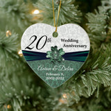 20Th Emerald Damask Wedding Anniversary -Custom Ceramic Ornament