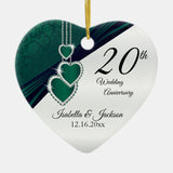 20Th Emerald Green Wedding Anniversary Ceramic Ornament